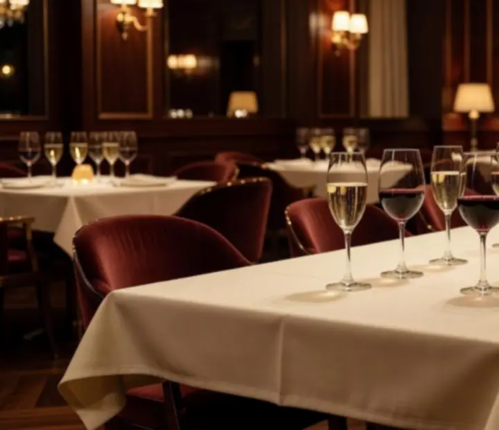 Borok és pezsgők elegáns felszolgálása a Fresh Kitchenn kaszinói étterem borszalonjában