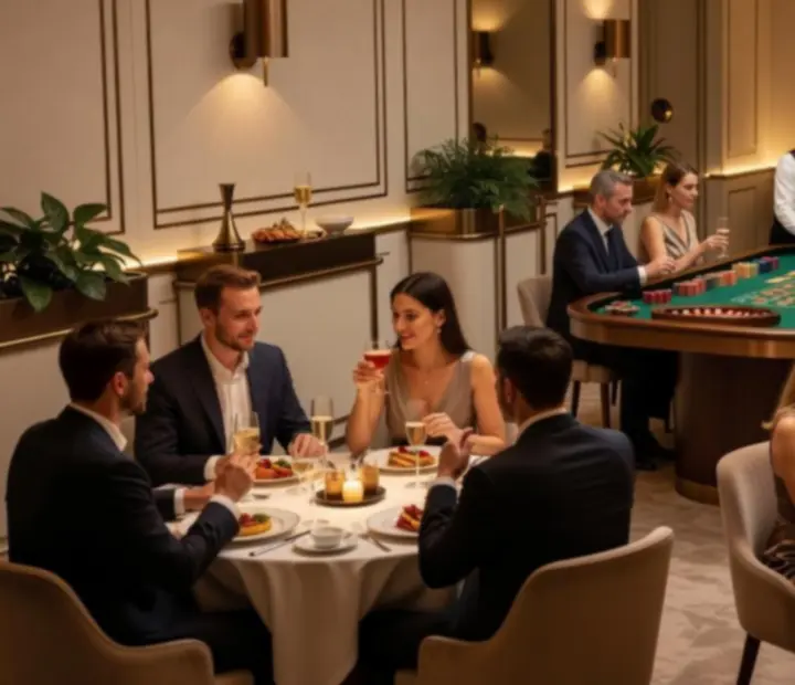Esti kaszinó hangulat elegáns lounge térrel a Fresh Kitchenn közelében