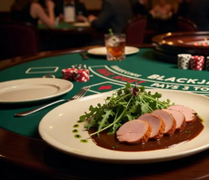 Friss fogások és signature koktélok egy blackjack asztal mellett a Fresh Kitchenn kaszinói étteremben